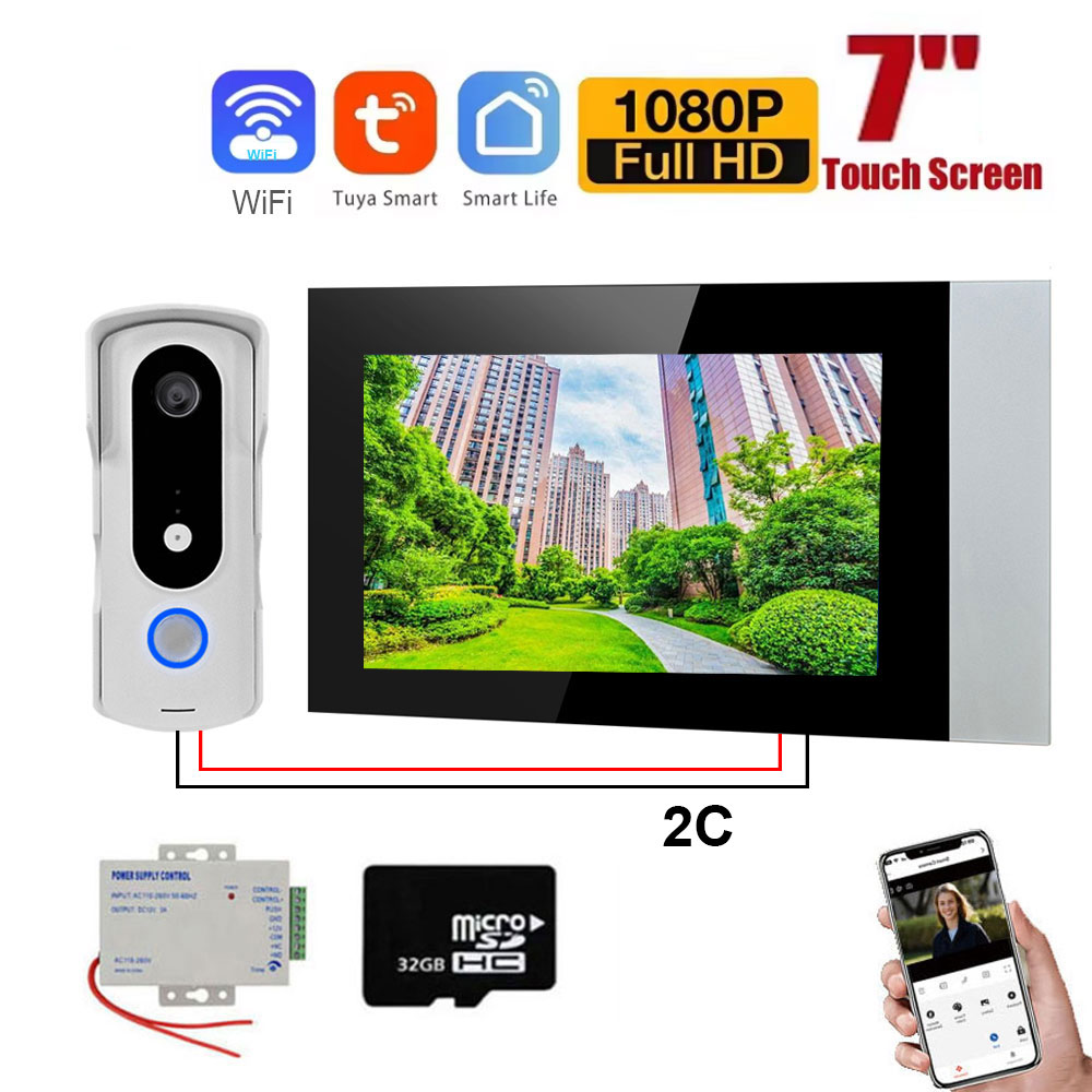 Home Security Uk - 2 สายสมาร์ท Tuya WiFi 1080P วิดีโอ