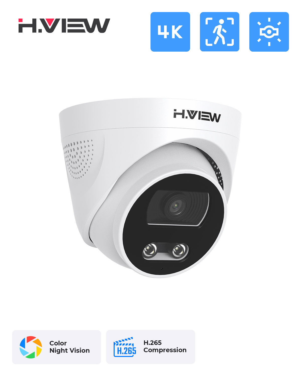 Home Security Kamera - H.View 8Mp Poe กล้อง Ip Ai