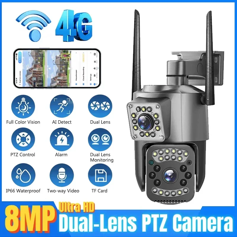 Home Security Kamera - 8MP WIFI IP กล้อง 4K PTZ