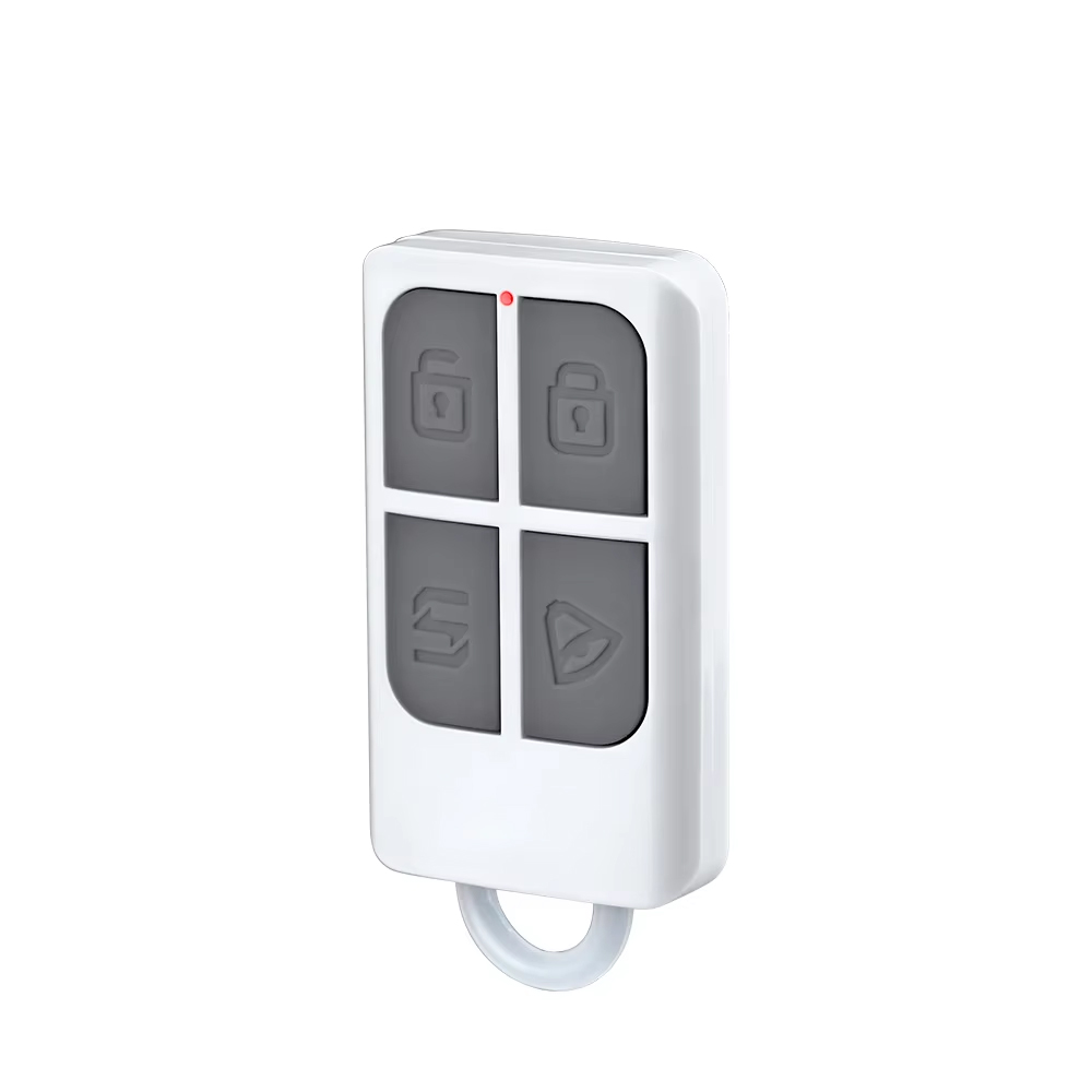 Home Security Equipment - RC531 รีโมทคอนโทรลไร้สายแบบพกพา 4 ปุ่ม พร้อมพวงกุญแจ สำหรับระบบสัญญาณเตือนภัยบ้าน