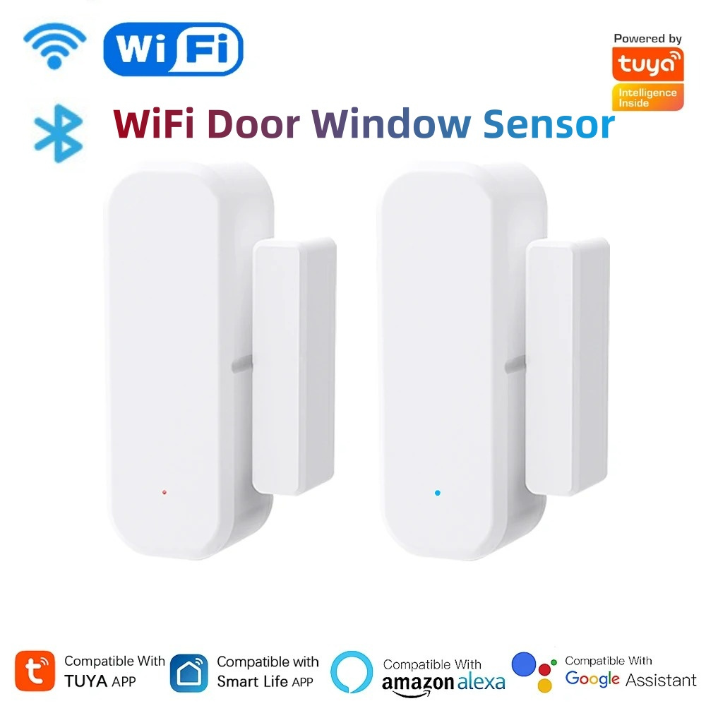 Home Security Equipment - ทูย่า ไวไฟสมาร์ทเซ็นเซอร์ประตูหน้าต่างเครื่องตรวจจับเปิดปิดระบบเตือนภัยการรักษาความปลอดภัยภายในบ้านระบบป้องกันการโจรกรรมควบคุมด้วยเสียงอเล็กซา กูเกิล โฮม