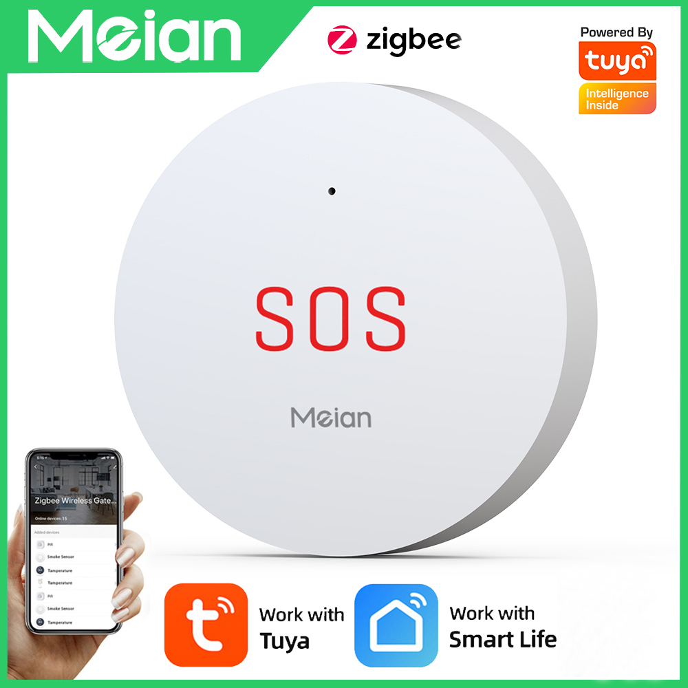 Sim Gsm Alarm - Zigbee Tuya ปุ่มฉุกเฉิน SOS ความปลอดภัยในบ้านระบบเตือนภัยไร้สายปุ่มทำงานร่วมกับ Smart