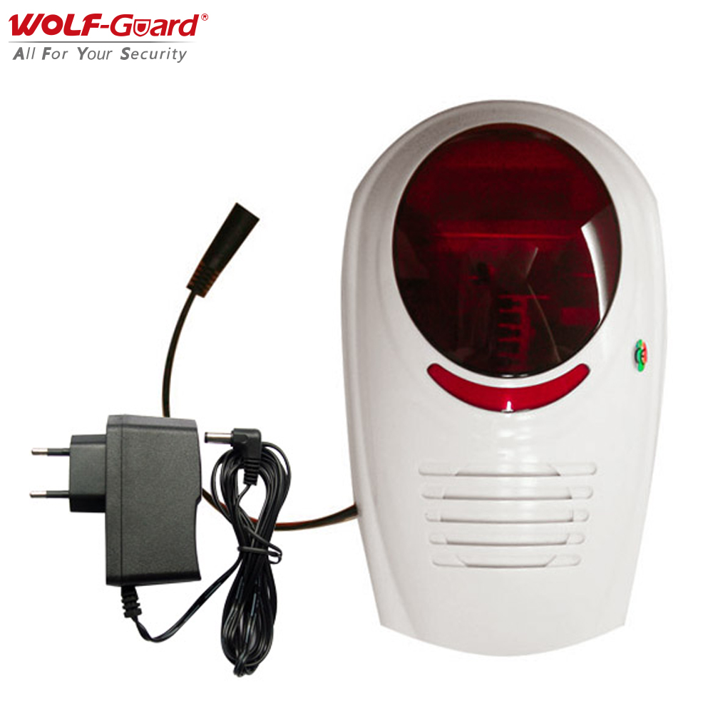 Sim Gsm Alarm - Wolf-Guard 433MHz ไร้สายเสียงกระพริบไซเรน 110dB ในร่มกลางแจ้งกันน้ําสําหรับ GSM