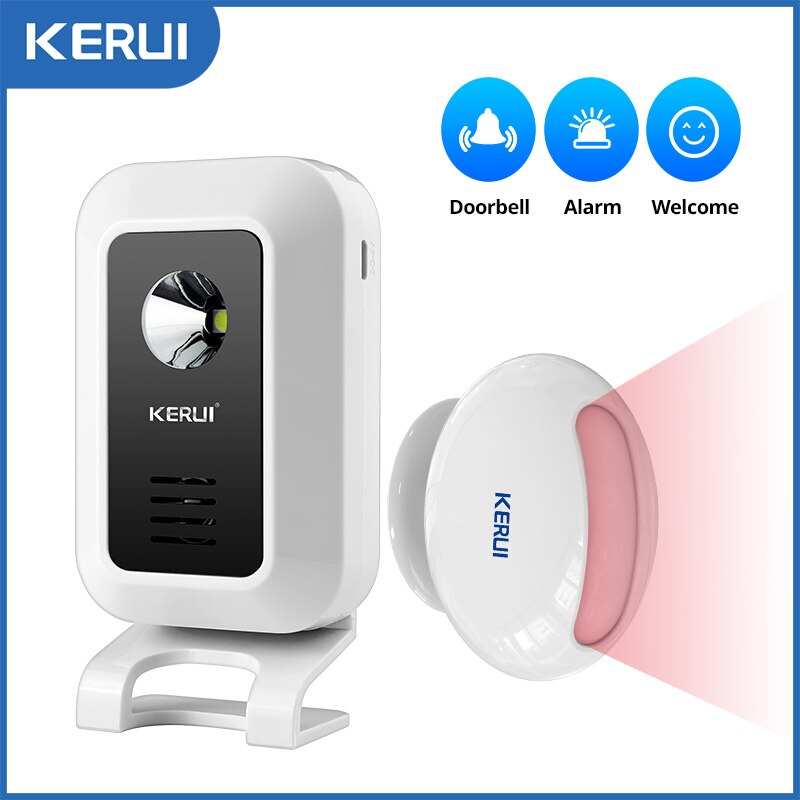 Home Security Lights - Kerui เซ็นเซอร์ตรวจจับความเคลื่อนไหวต้อนรับ M7, สัญญาณเตือน32เพลงกริ่งประตูบ้านไร้สายไฟ LED กลางคืนประตูหน้าต่างร้านค้า