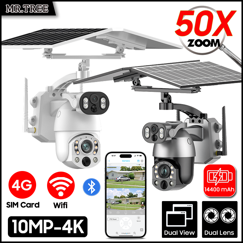 Ip Camera Outdoor 4K - 4K 50X Optical Zoom Dual เลนส์พลังงานแสงอาทิตย์กล้อง
