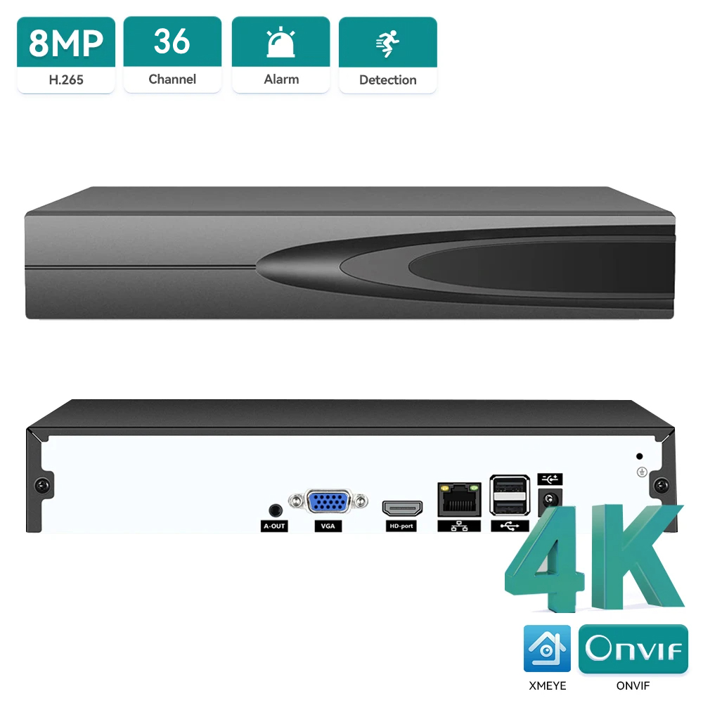 Home Security Equipment - 4K ONVIF กล้องวงจรปิด NVR 36CH/16CH/10CH 4K