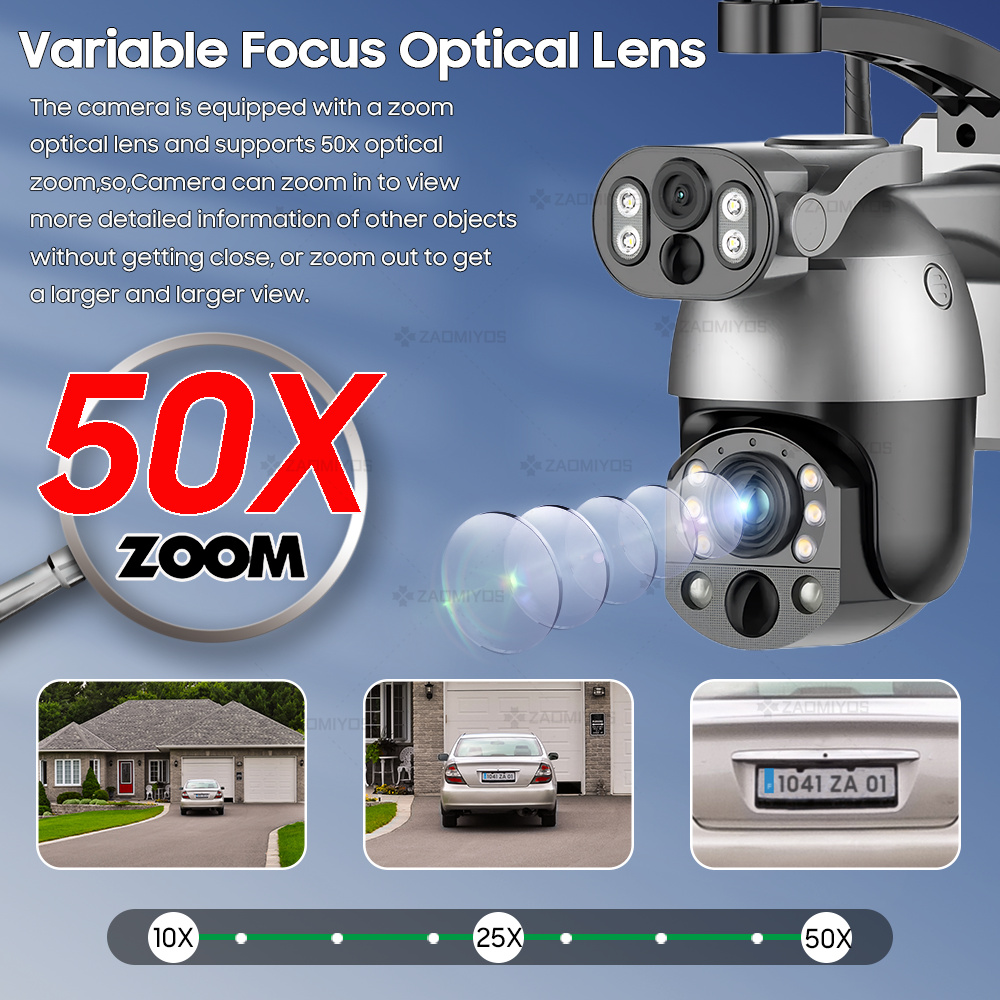 4K 50X ZOOM กล้องพลังงานแสงอาท - Ip Camera Outdoor 4K บทวิจารณ์และราคา