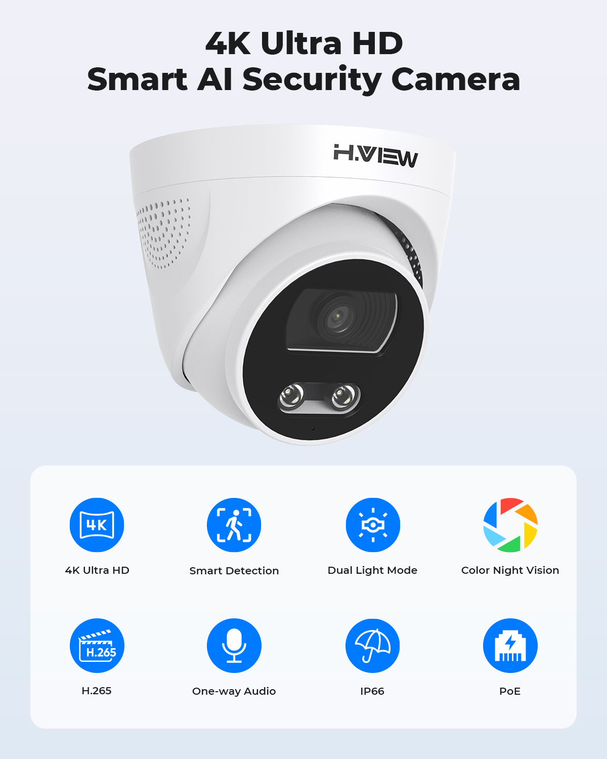 H.View 8Mp Poe กล้อง Ip Ai Fac - Home Security Kamera บทวิจารณ์และราคา