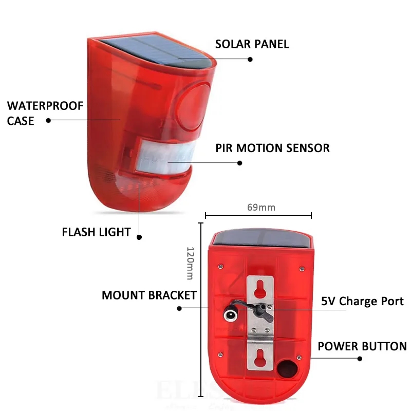 ไฟเตือนกันน้ำพลังงานแสงอาทิตย์ - Sim Gsm Alarm บทวิจารณ์และราคา