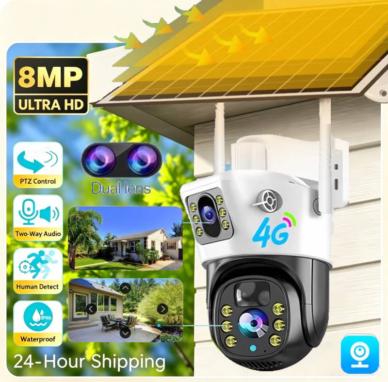 กล้องโซลาร์ 8MP 4G เลนส์คู่ จอ - Ip Camera Outdoor 4K บทวิจารณ์และราคา