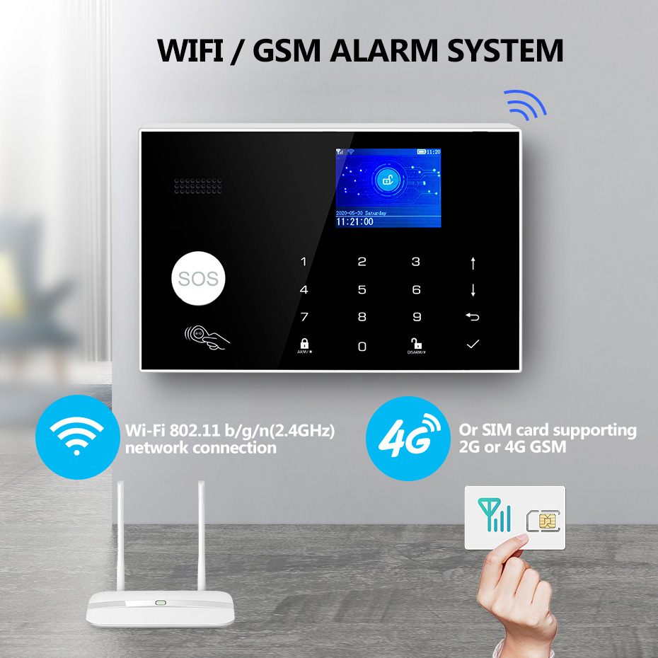 ชุดระบบเตือนภัยบ้าน KERUI 433m - Home Zone Security App บทวิจารณ์และราคา