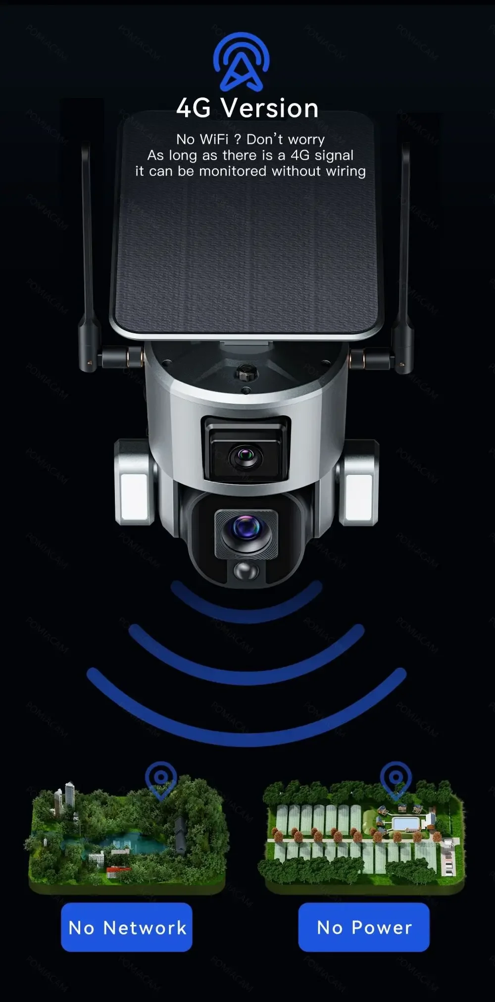 กล้องโซลาร์ไร้สาย 4G เลนส์คู่  - Home Security Uk บทวิจารณ์และราคา