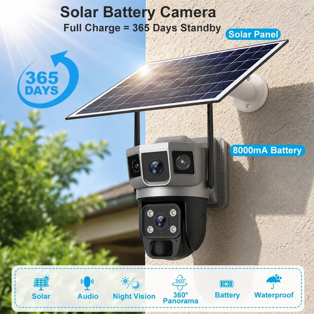 กล้อง V380 4K 3 หน้าจอ 4G แบตเ - Home Security Kamera บทวิจารณ์และราคา